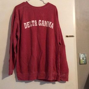 Red Comfort Colors Delta Gamma Crewneck Sweatshirt